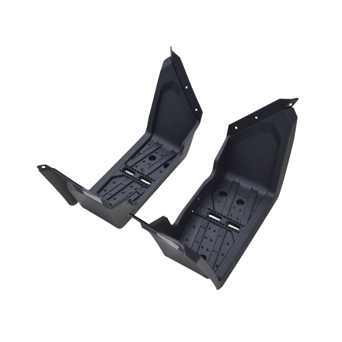 Foot Platforms for the Coleman AT200-B ATV, showing a pair of black plastic parts with pre-drilled mounting holes and toothed central portions for grip.