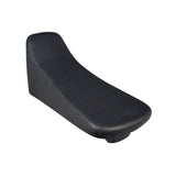 Seat for the Coleman AT125-EX ATV, featuring textured black vinyl upholstery, shown with its spring latch and clip for easy attachment to the ATV.