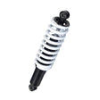 Rear Shock Absorber for Coleman AT125-EX & AT125-UT ATVs, featuring a robust black and white coil spring design, providing enhanced support and comfort for the ATV's rear end.