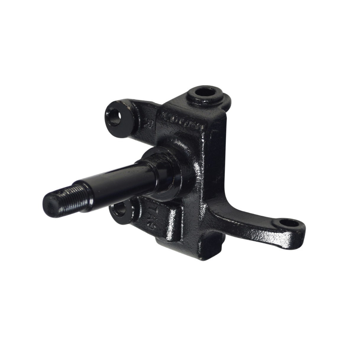 Spindle Wheel Mount Set for Coleman AT125-EX & AT125-UT ATVs, featuring a black metal object with a long handle, nut, and close-up of a bolt, designed for front suspension.