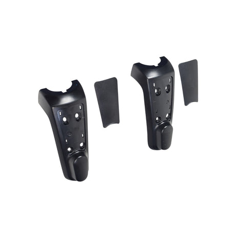 Plastic Fork Cover for Ninebot by Segway ES1 & ES1L Electric Scooters, featuring black plastic parts with multiple holes, designed to encase the scooter's metal fork for protection.