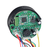 Dashboard Assembly for Ninebot ES1, ES1L, and ES2 Electric Scooters featuring a round electronic device with visible circuit components, wires, and connectors, including an LCD display and bottom console shroud.