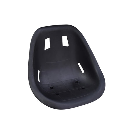 Seat for the Deluxe Hoverboard Go-Kart Kit, featuring a high-quality black plastic construction with strategically placed holes for ventilation, designed as a replacement seat for the Deluxe Hoverboard Go-Kart Attachment Kit.