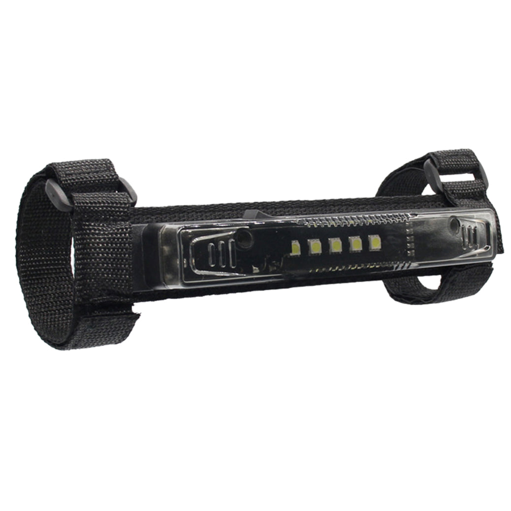 Roll Bar Mount LED Light for Hammerhead Go-Karts, showing a black strap with an attached LED light, designed for easy mounting on the roll bar without wiring.