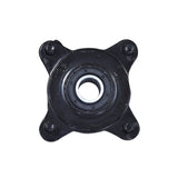 Front Wheel Hub for the Coleman AT125-EX ATV: Close-up of a black circular metal component with a central hole, designed to secure the front rim and brake disc to the axle.