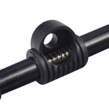 Steering Gear Assembly for the Realtree RTK200 196cc Go-Kart, featuring a close-up of a black plastic tube with a hole, integral to the steering system with metal components.