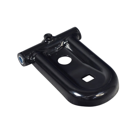 Front Upper Swing Arm for the Realtree RTK200 196cc Go-Kart, a black metal component with holes, crucial for the suspension system, adaptable for both left and right sides.