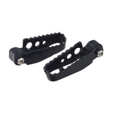 Foot Pegs for the Razor Rambler 16 Electric Mini Bike: A pair of black metal foot pegs with bolts and mounting pins included for easy replacement and installation.