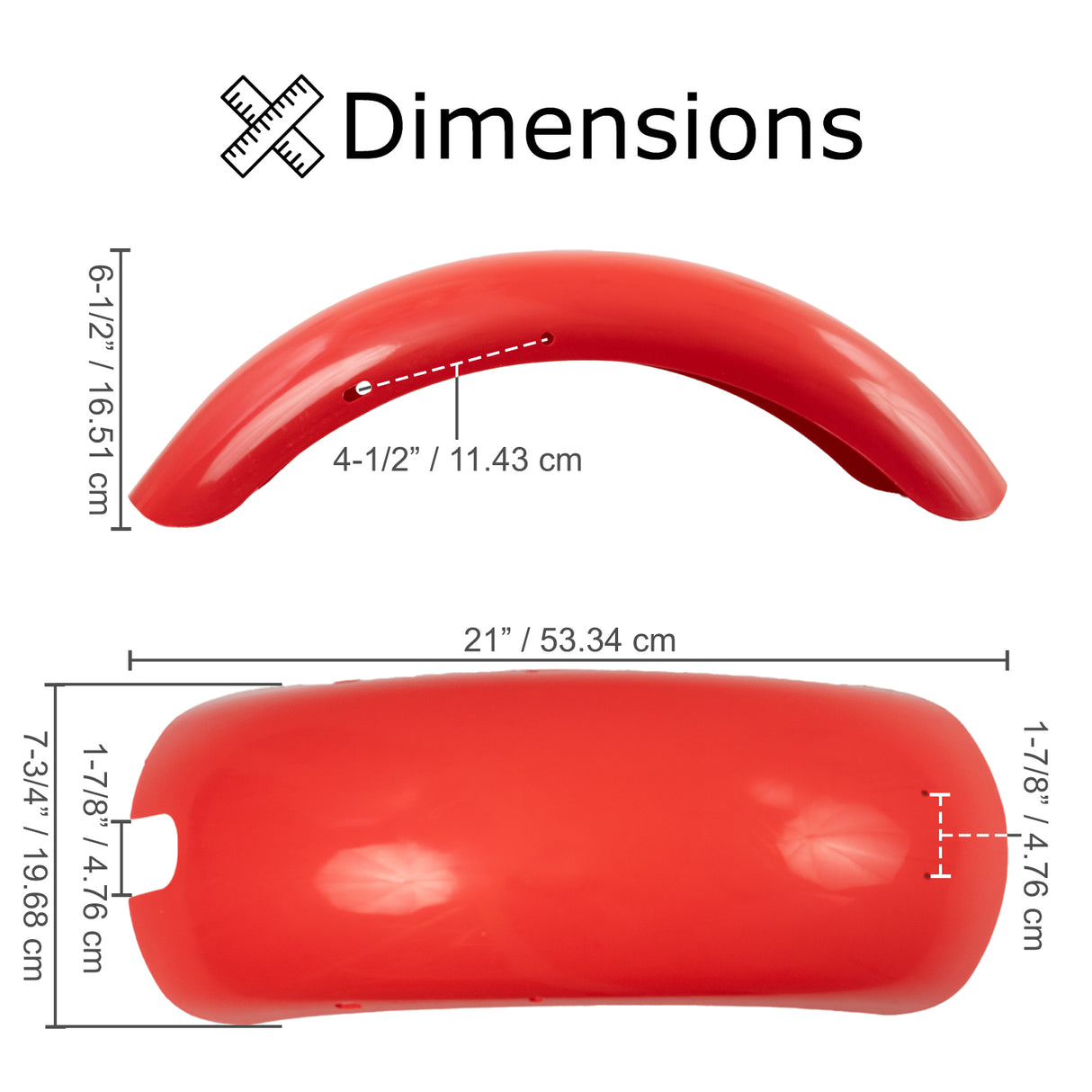 Plastic Rear Fender for the Baja MB165 & MB200 (Baja Heat, Mini Baja, Baja Warrior) Mini Bike (Blemished) with minor scuffs and scratches along its length, designed for easy installation.