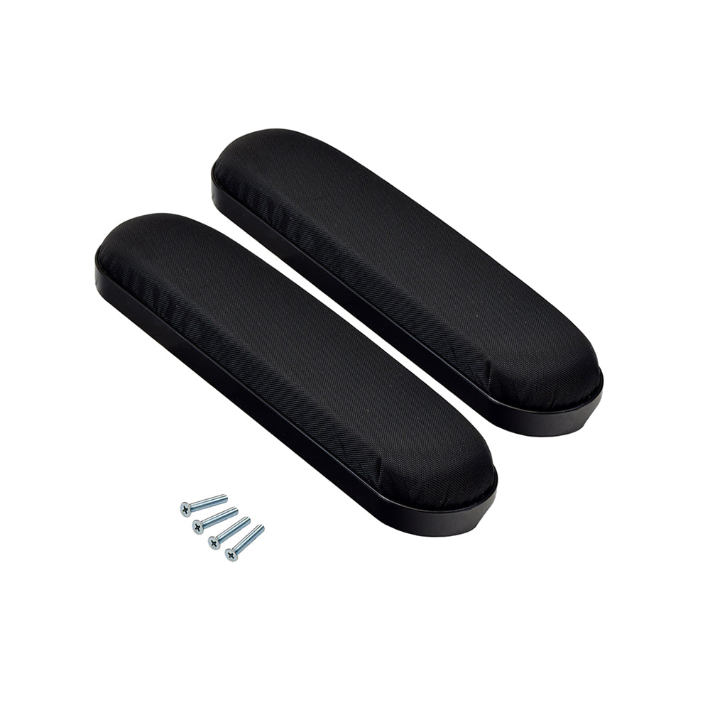 10 Padded Black Nylon Armrest for Mobility Scooters (Set of 2) with visible screws for mounting, designed for comfort and easy replacement.