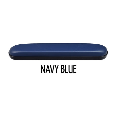 Navy Blue 14 Full Length Padded Vinyl Armrest for Wheelchairs, featuring a blue rectangular pad with black edges and a black base, compatible with various Invacare wheelchairs.