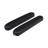 Set of two black rectangular armrest pads for the Merits L247/L248, N211, & N246 manual wheelchairs, designed for replacing torn or missing armrests on lightweight attendant-assisted models.