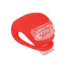 Waterproof LED Silicon Clip Light for Bikes & Scooters, featuring a clear light encased in a durable, waterproof red cover, designed with a strong silicone jaw for easy mounting.