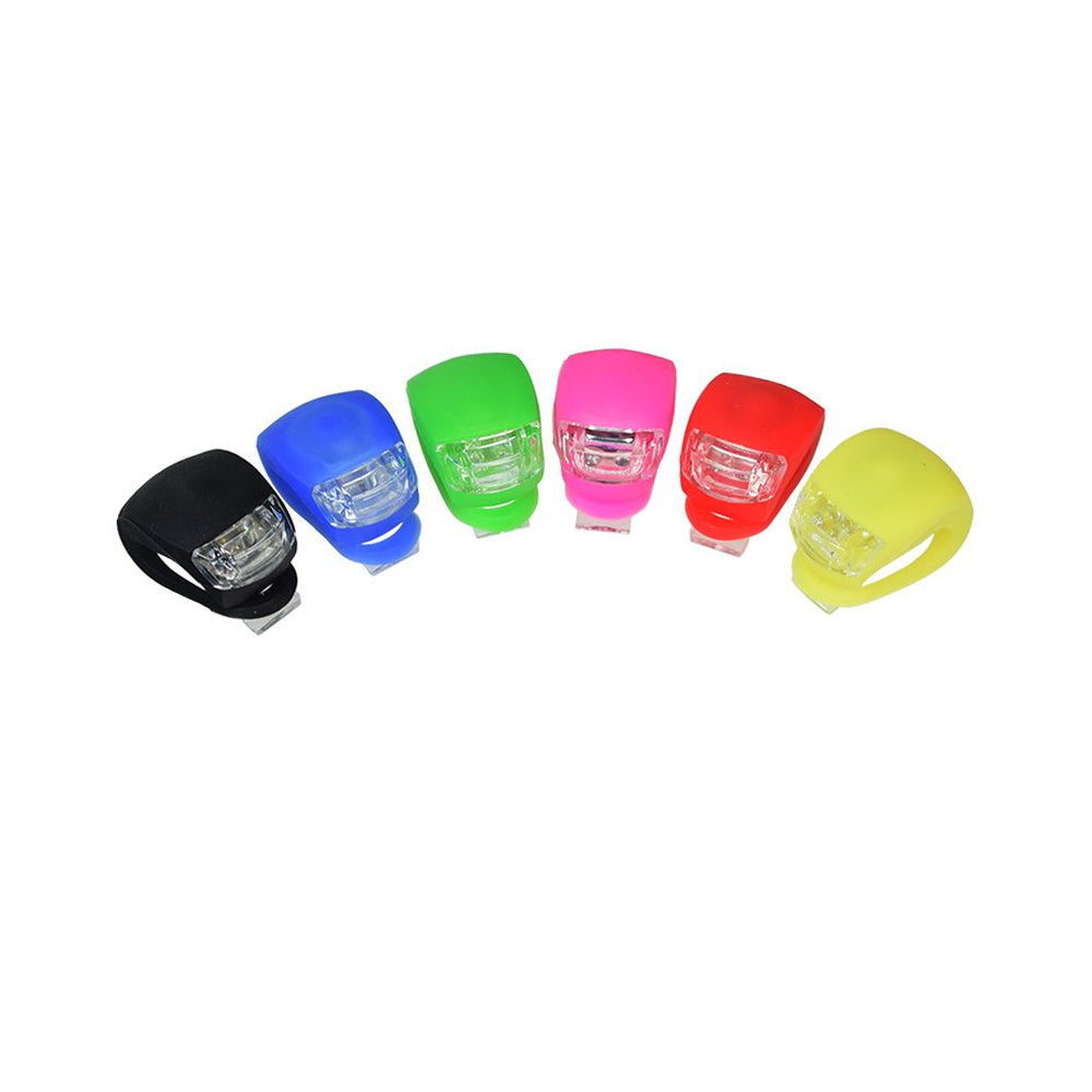 Waterproof LED Silicon Clip Light for Bikes & Scooters, shown in a group, highlighting its compact, clip-on design and weatherproof features, ideal for handlebars or frames.