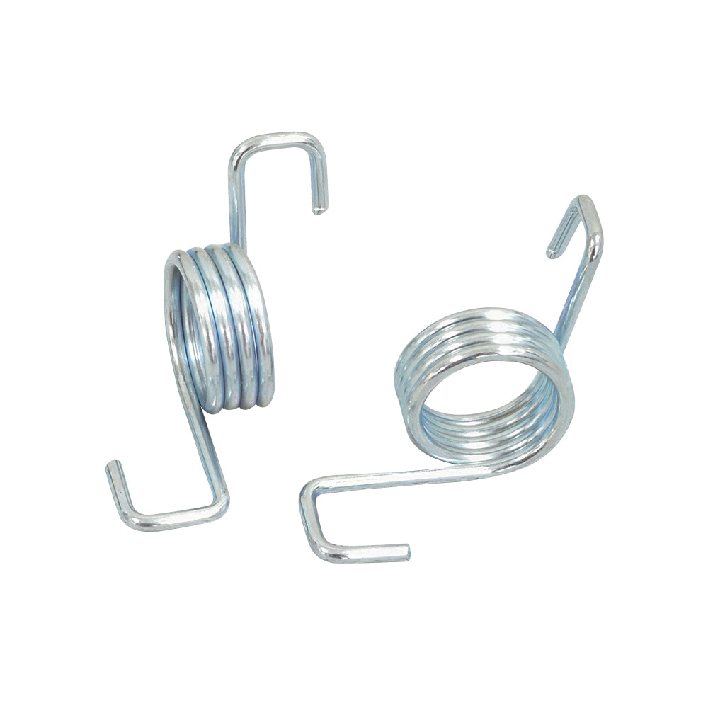 Footrest Pegs with Springs for Monster Moto / Mega Moto & Motovox Mini Bikes (Set of 2) showing a close-up of metal springs and hooks, highlighting the coiled design for easy installation.