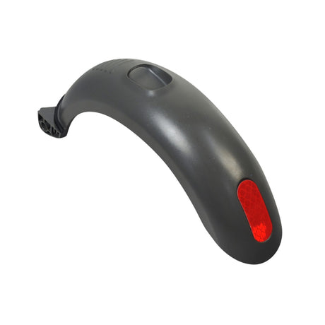 Rear Fender Assembly with Brake Pad for the Ninebot ZING E10 eKickScooter featuring a red reflector and foot brake pad, designed to prevent splashing and provide braking functionality.