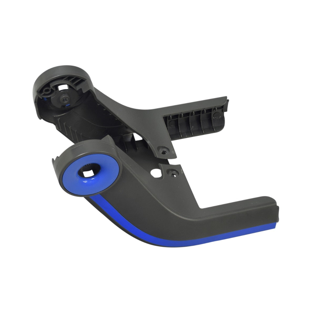 Front Deck Bumper Set for the Ninebot ZING E10 eKickScooter, featuring close-up views of the black and blue plastic trim pieces and their detailed design elements.