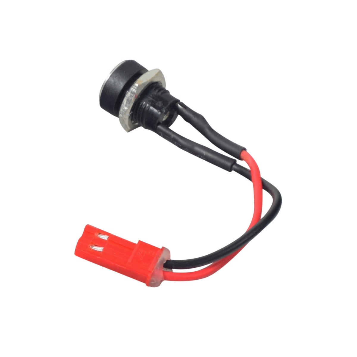 Coaxial Charger Port for GOTRAX GXL, GXL V2, G4, Flex, & XR Ultra Electric Scooters, showing a close-up of the red and black electrical device with a 2-wire harness for the coaxial plug.