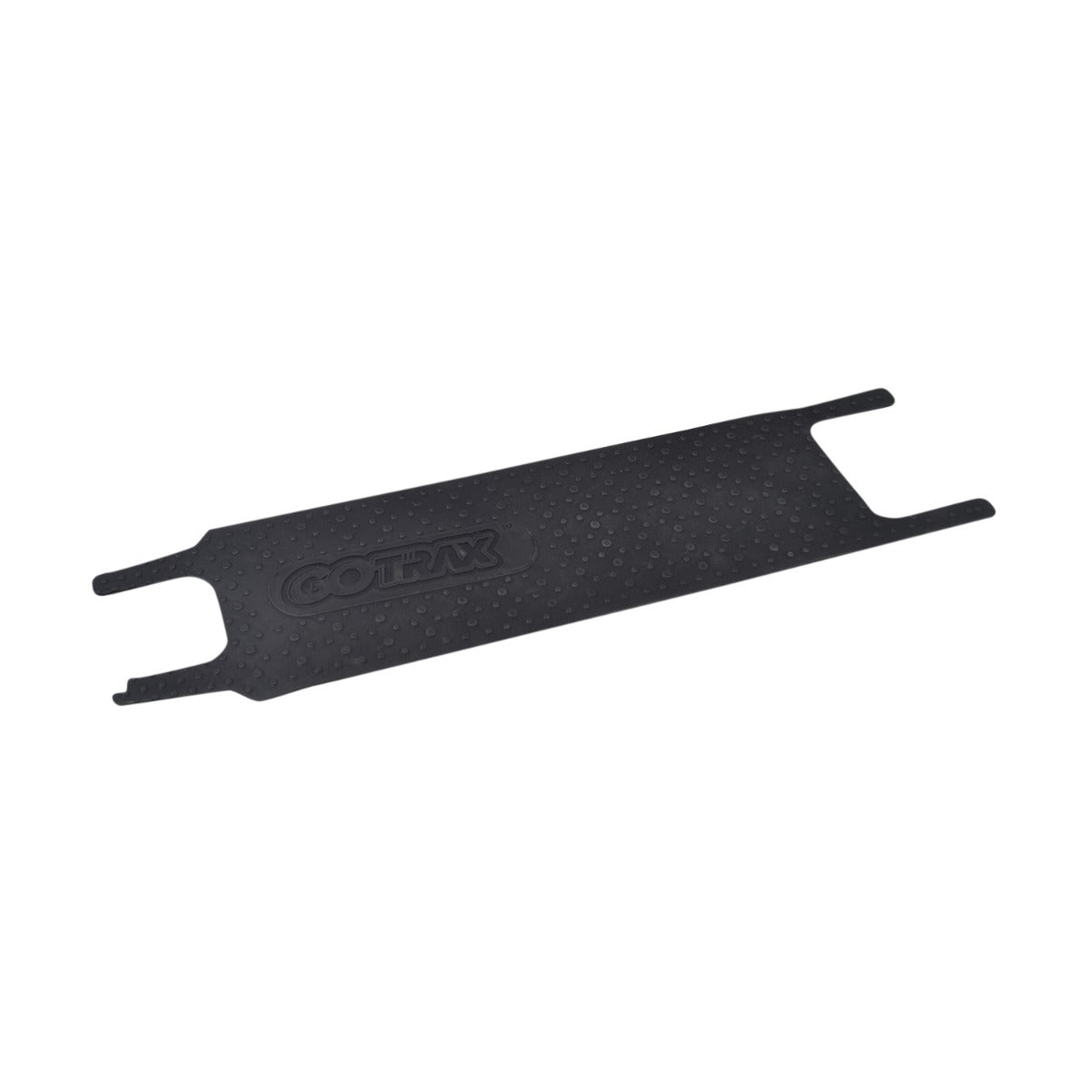 Rubber Deck Mat for GOTRAX GXL V2 & XR Ultra Electric Scooters, featuring a black, adhesive silicone surface with holes and textured grip for enhanced safety.