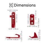 Plastic Hook & Latch Set for GOTRAX GXL V2 & XR Ultra Electric Scooters, featuring a red plastic hook with a hole and a smaller latch, designed for the folding mechanism.