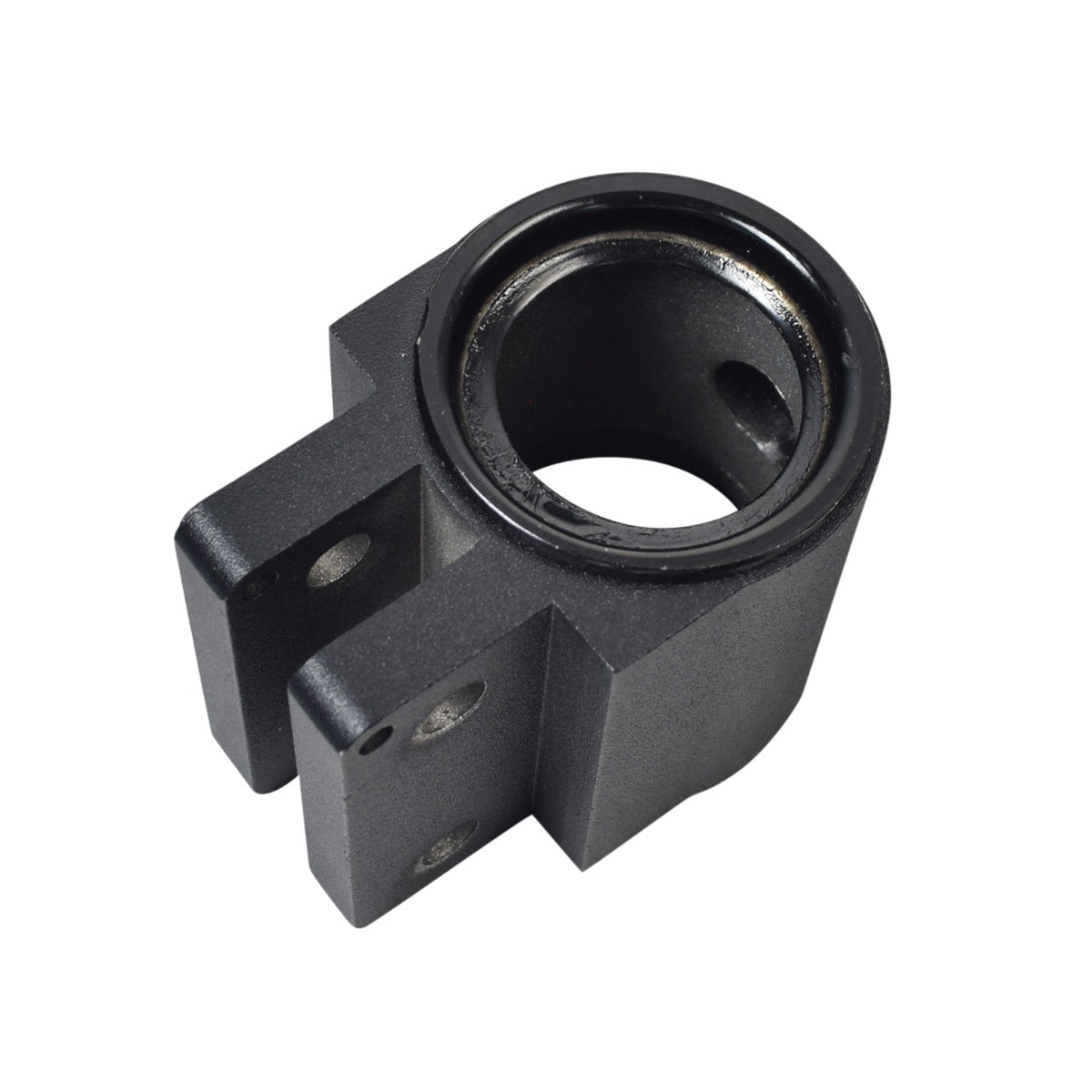 Front Fork Collar for GOTRAX GXL V2 & XR Elite Electric Scooters: Black metal clamp with two bolts and holes, designed to securely fit the handlebar tube to prevent shifting and twisting.