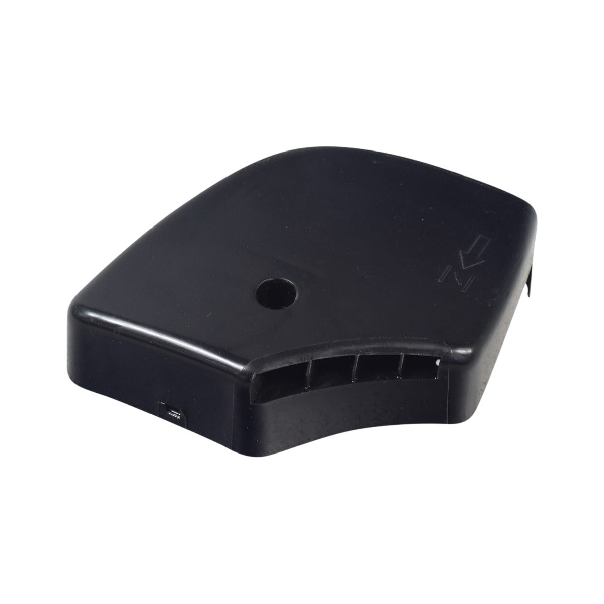 Plastic Carburetor Cover for the Fit Right DB003 40cc 4-Stroke Mini Bike, a black plastic object with a central hole, designed to protect the carburetor from debris.