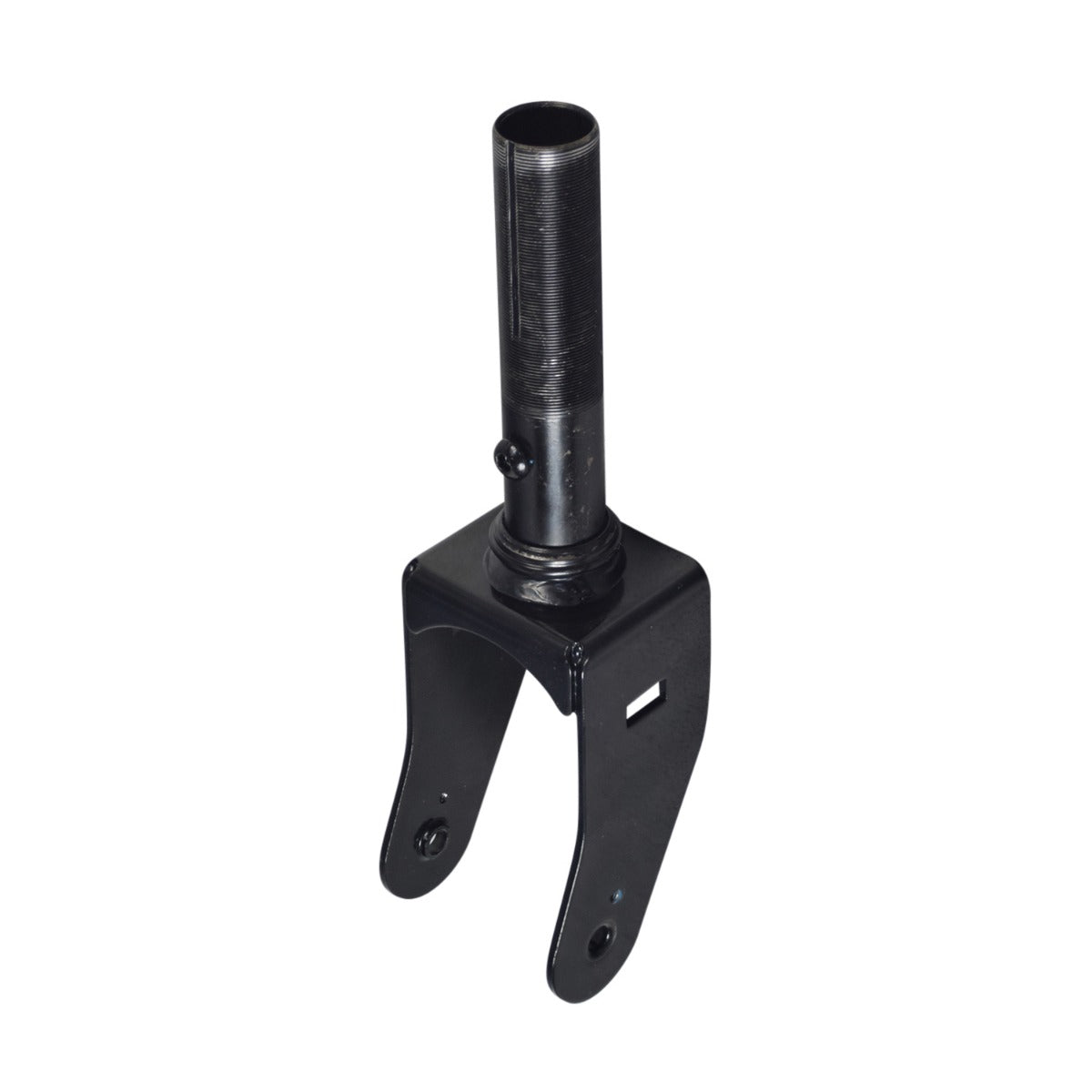 Front Fork for the GOTRAX GKS Electric Scooter, black metal with a long handle and tube, designed to hold the wheel and hub motor, ensuring a safe and smooth ride.