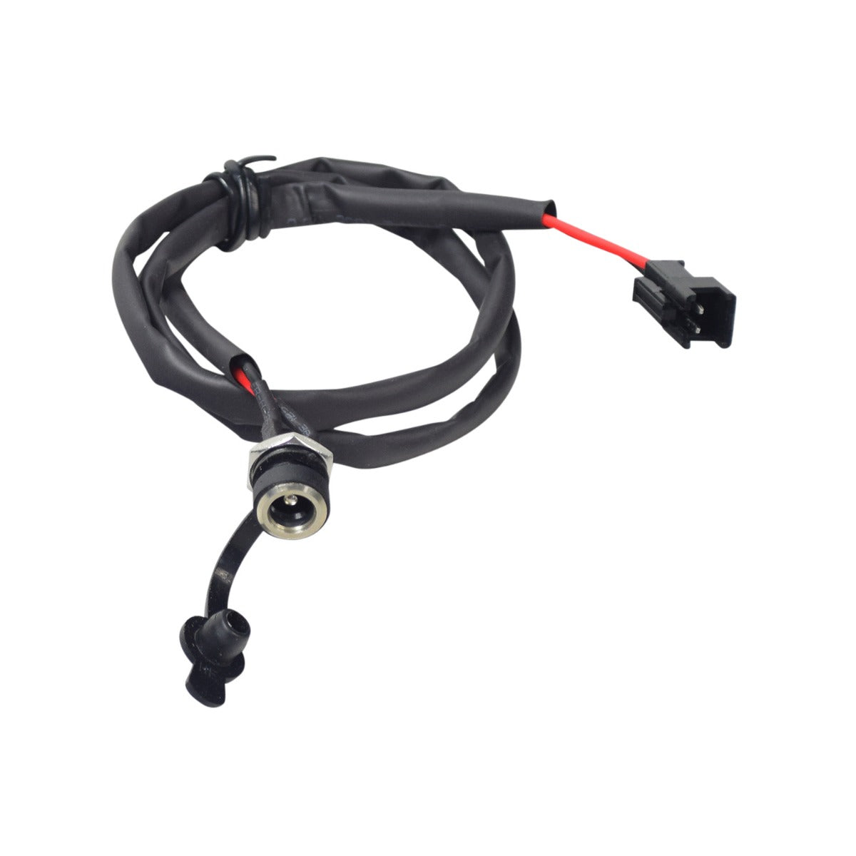 Coaxial Charging Port for GOTRAX GKS Electric Scooter, featuring a black wire with red and black internal wires and a silver connector, designed to prevent dirt, dust, and moisture from entering the port.