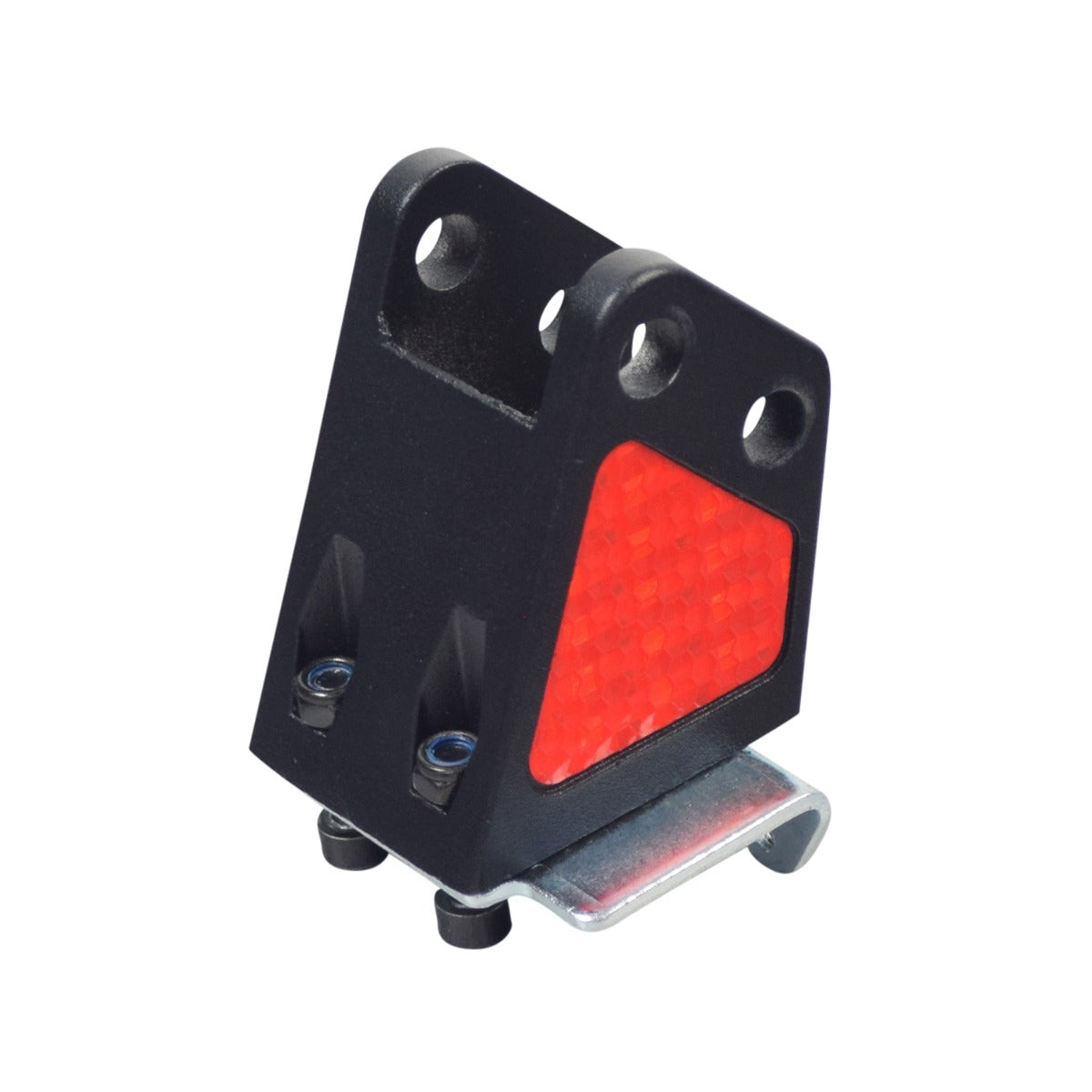 Shoulder Bracket for the GOTRAX GKS Electric Scooter featuring screws and red safety reflectors on the sides. Includes a small mounting bracket and hardware.