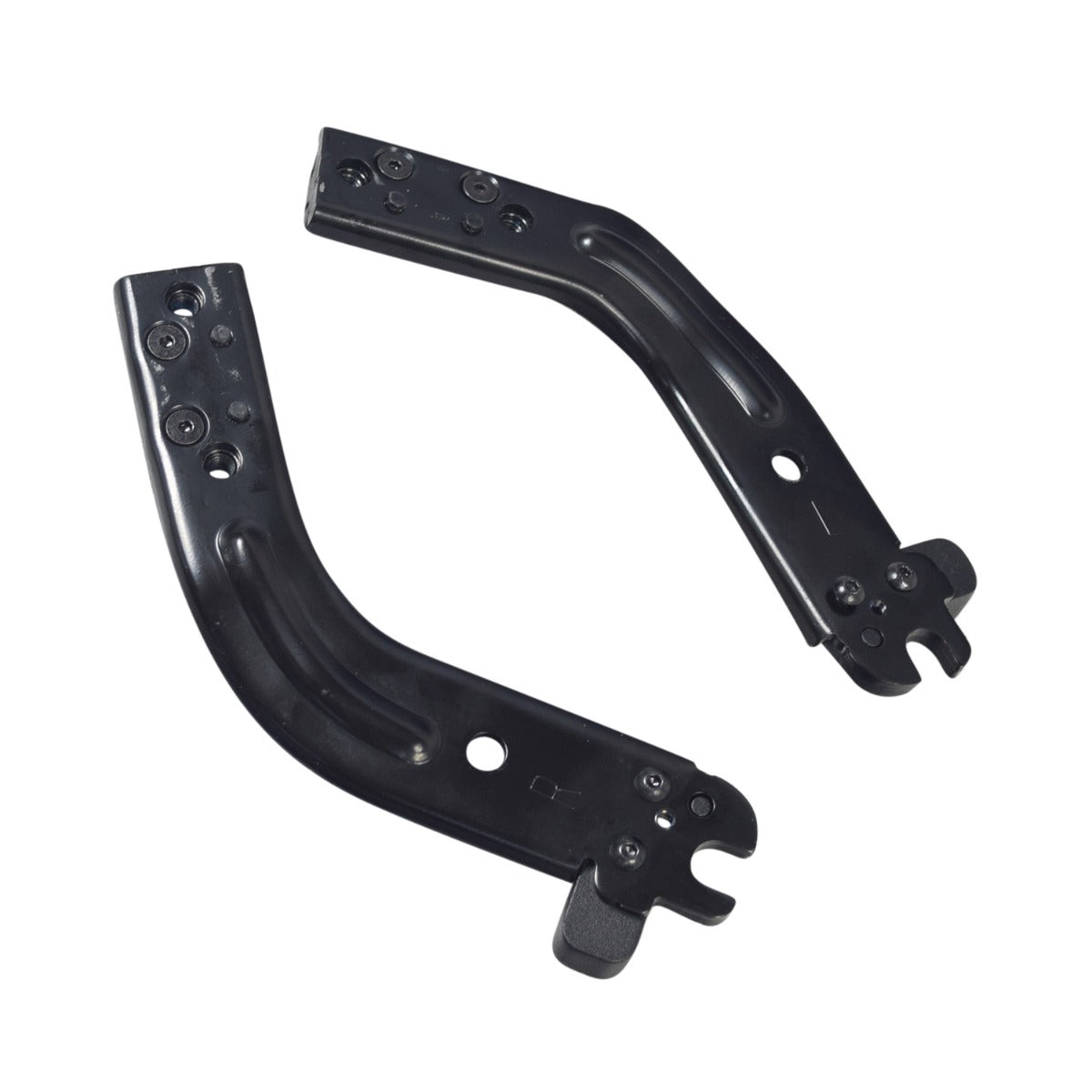 Shoulder Mounting Brackets for the Ninebot Zing E10 eKickScooter, showing a pair of strong black metal parts designed to clamp the shoulder to the scooter's main body frame or battery tray.