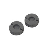 Rubber Fold Axle Bolt Covers for the Ninebot Zing E10, a pair of grey round objects with central holes, designed to seal the Front Deck Bumper and protect against dirt and moisture.