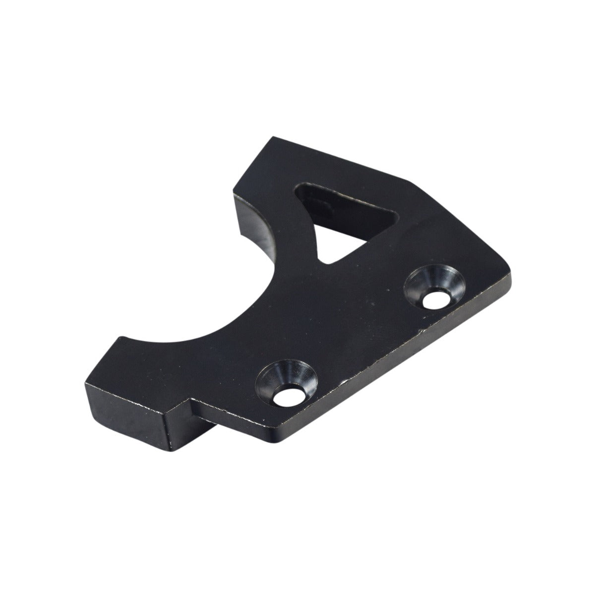 Caliper Mount for the GOTRAX GXL V2 Electric Scooter, a black metal piece with multiple holes, designed to connect the rear brake's caliper to the scooter’s frame.