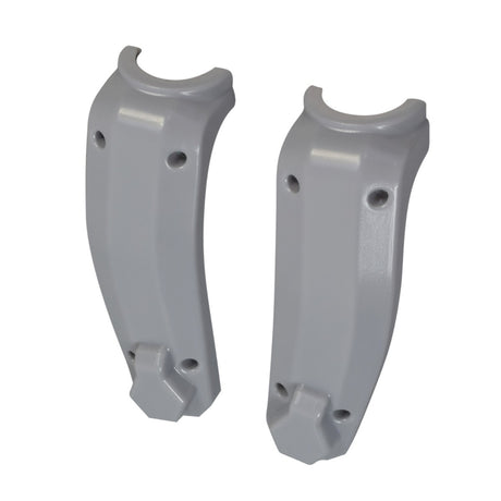 Plastic Fork Cover for the GOTRAX XR Ultra Electric Scooter, showing a pair of grey plastic guards designed to mount on either side of the front wheel fork for protection and style enhancement.