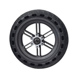 Rear Wheel Assembly for the Hiboy® S2 Electric Scooter featuring an 8.5x2.0 solid tire on a dark gray, 6-spoke rim with five mounting holes and pre-installed 6001RS wheel bearings.