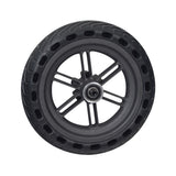 Rear Wheel Assembly for the Hiboy® S2 Electric Scooter featuring a solid 8.5x2.0 tire on a dark gray, 6-spoke rim with five mounting holes for the brake disc and pre-installed wheel bearings.