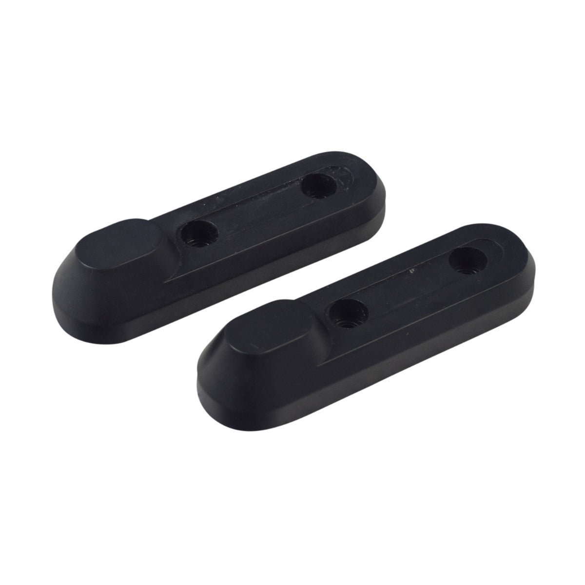 Fork Bumper Set for the Hiboy® S2 Electric Scooter, featuring four black plastic bumpers with visible holes, designed for the front and rear forks. Each piece measures 3-7/8 long and 1-1/8 wide.