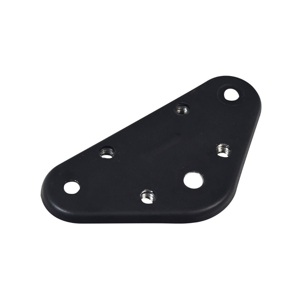 Upper Crown & Steering Bolt for the Hover-1 H1 TRAK Electric Dirt Bike, featuring a black triangular steel plate with pre-drilled holes for handlebar clamps and included steering bolt, nut, and washers.