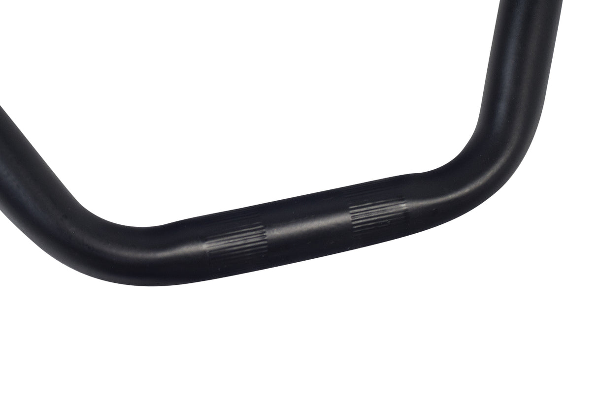 Handlebar for the Hover-1 H1 TRAK Electric Dirt Bike featuring a satin black finish, 7/8 diameter, 4-3/4 rise, and 21 span, displayed on a white background.