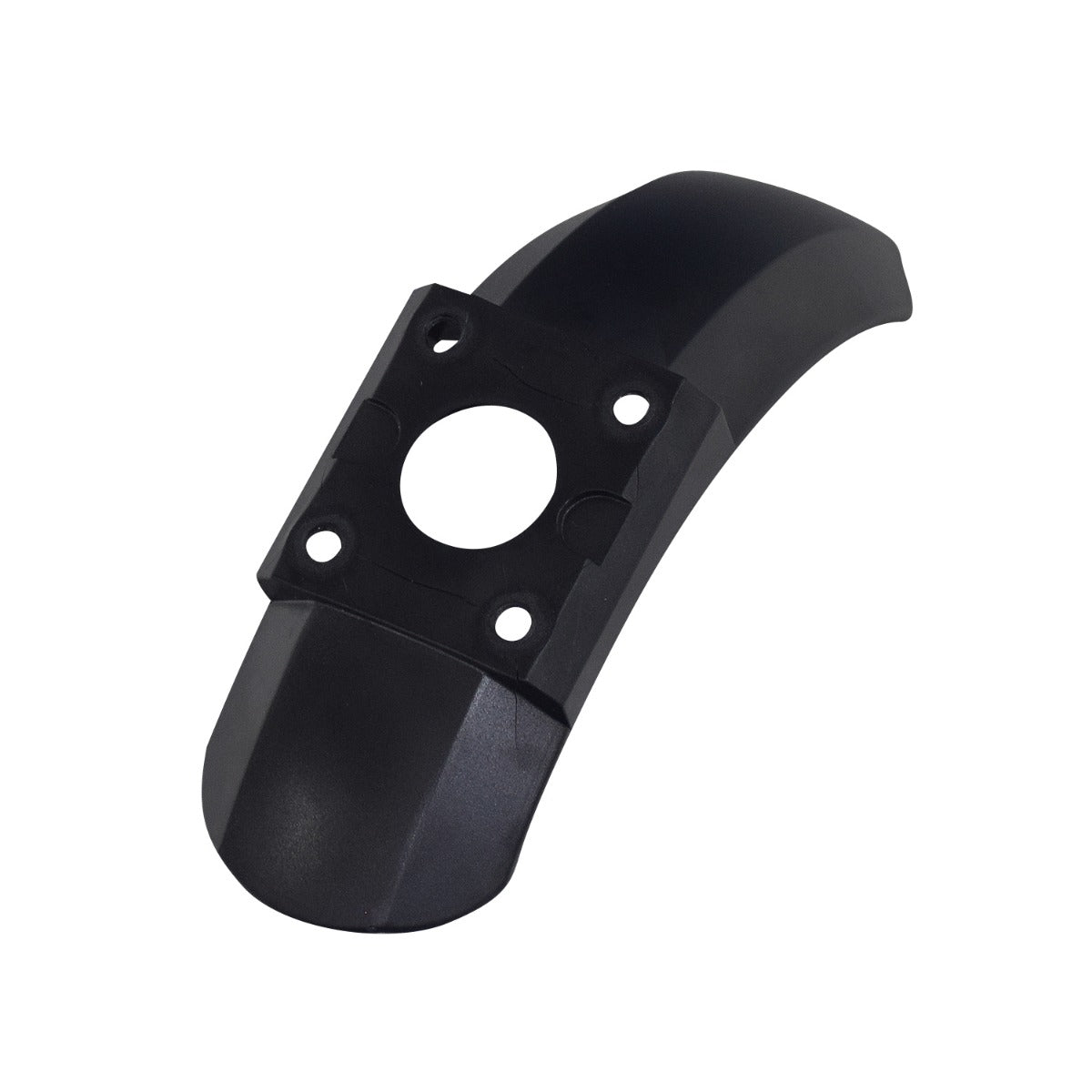 Front Fender for the Hover-1 Rally Electric Scooter, featuring a black ABS plastic construction with a central hole for mounting. The fender is designed to prevent mud and water splashes.