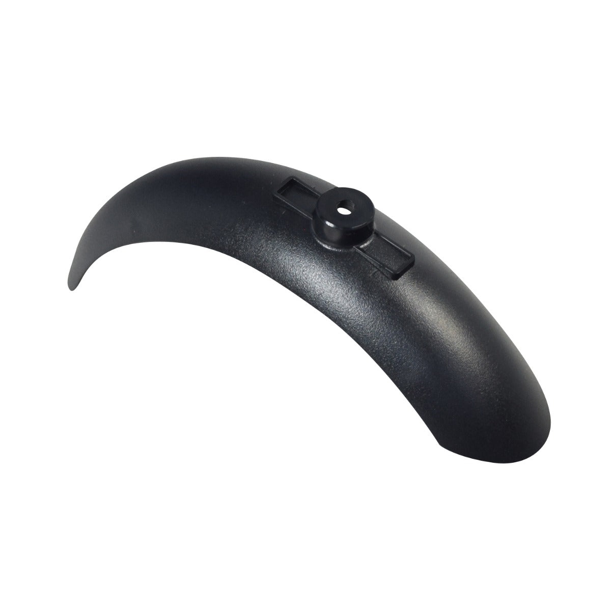 Front Fender for the Megawheels S10 Electric Scooter made of black ABS plastic, featuring a screw and a hole, designed to replace damaged fenders and protect the rider from mud and debris.