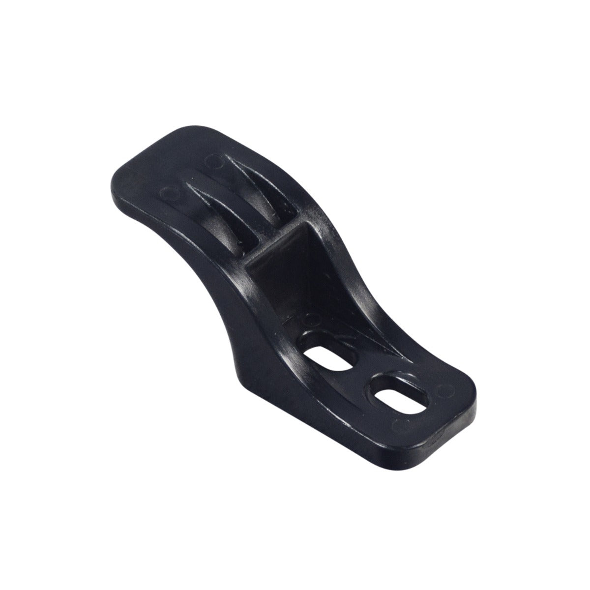 Accessory Hook for the Megawheels S10 Electric Scooter: a black plastic component with holes, designed to hang a bag and latch onto the rear fender when the scooter is folded.