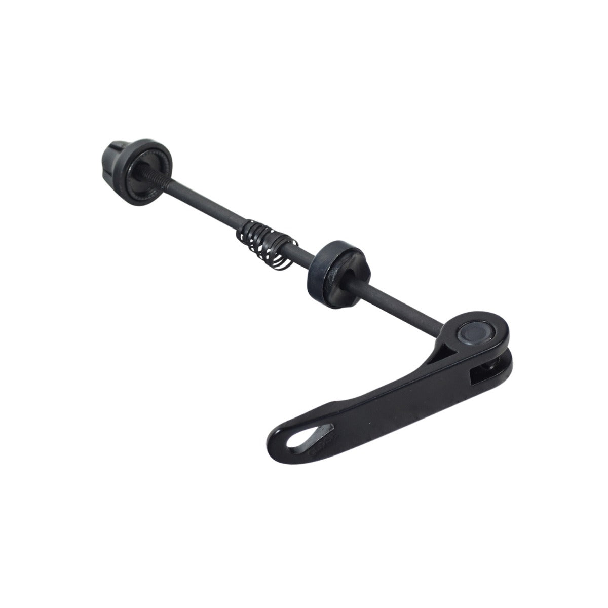 Quick Release Front Skewer for the ANCHEER 26 350W Electric Mountain Bike, featuring a black handle and spring, essential for securing and easily removing the front wheel assembly.