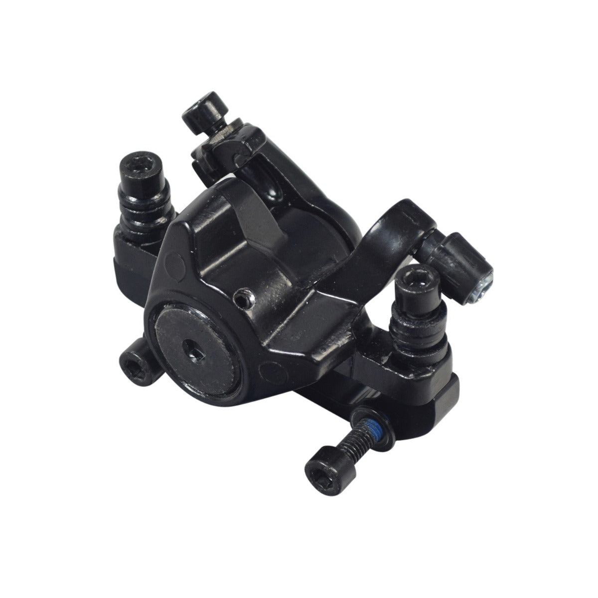 Brake Caliper Set for the ANCHEER 26 350W Electric Mountain Bike (Original), featuring black mechanical components with visible screws, includes front and rear calipers, mounts, bolts, and brake pads.