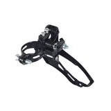 Down Swing Front Derailleur 3x8/7-speed for ANCHEER 26 350W Electric Mountain Bike, featuring a black metal alloy frame with visible screws, designed for precise gear shifts.