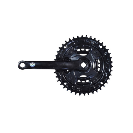 Crankshaft Set for the ANCHEER 26 350W Electric Mountain Bike featuring a black metal alloy gear and pedal stems with a 3-speed sprocket assembly.