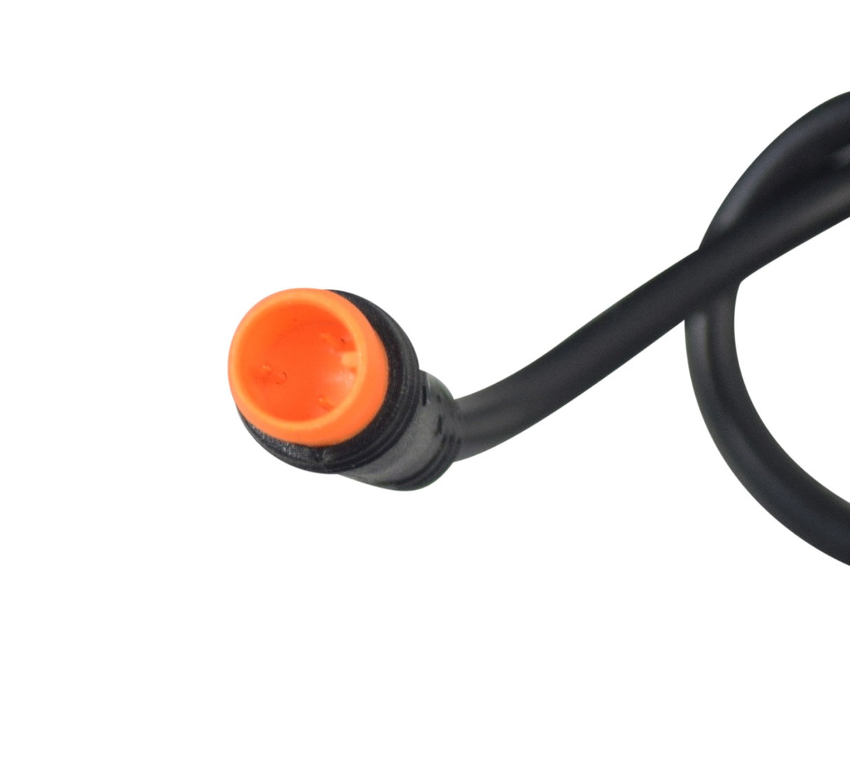 Pedal Assist for the ANCHEER 26 350W Electric Mountain Bike, featuring a black cable with an orange cap and a doughnut-shaped sensor, essential for monitoring pedal revolutions and enhancing motor assistance.