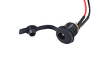 Coaxial Charging Port for the Megawheels S10 Electric Scooter (Original) featuring a black and red wire with a black plastic plug and a square 2-pin connector.