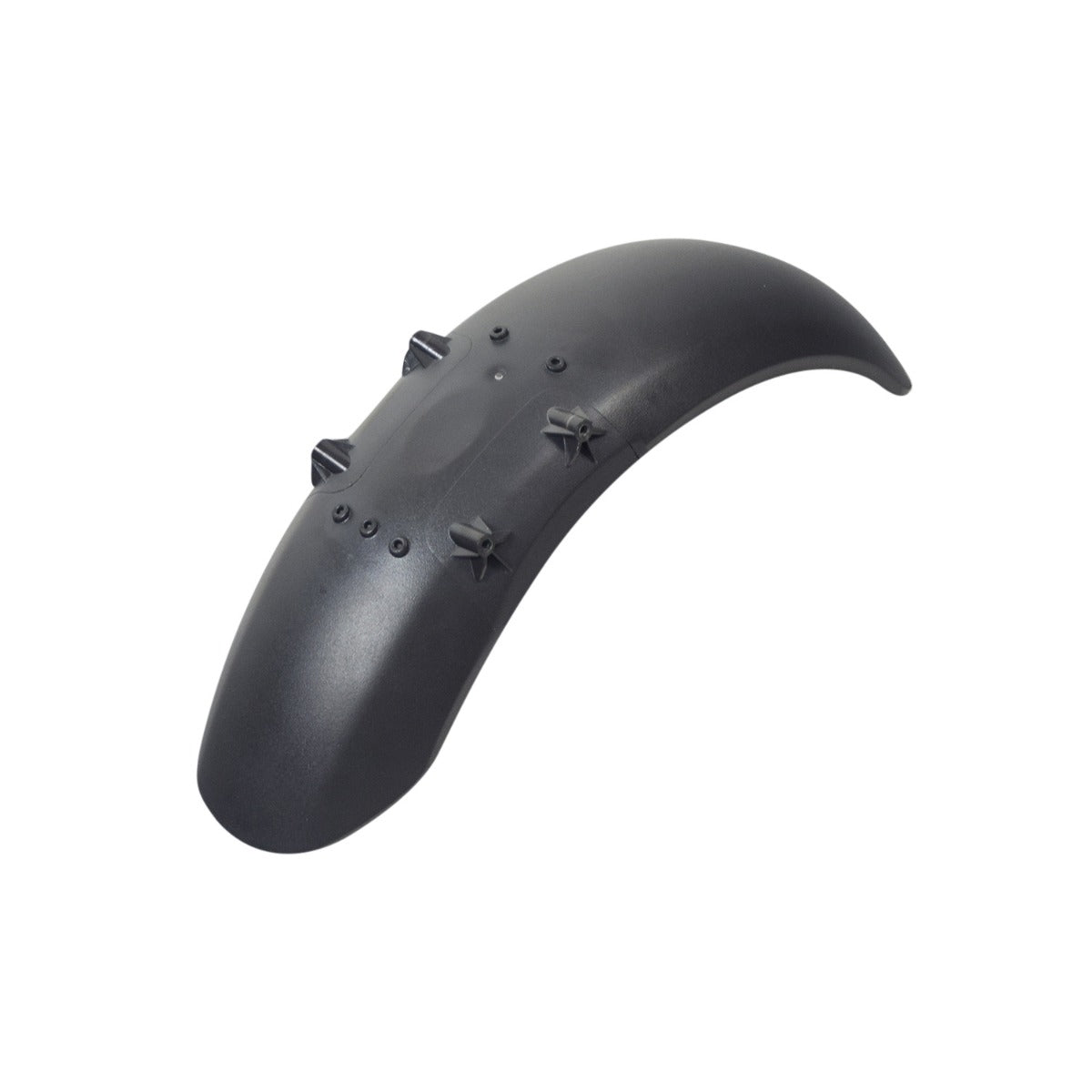 Gray Front Fender for the Ninebot ES2 Electric Scooter, made of durable black plastic with small screws and a spiked design, ensures protection from mud and water splashes.