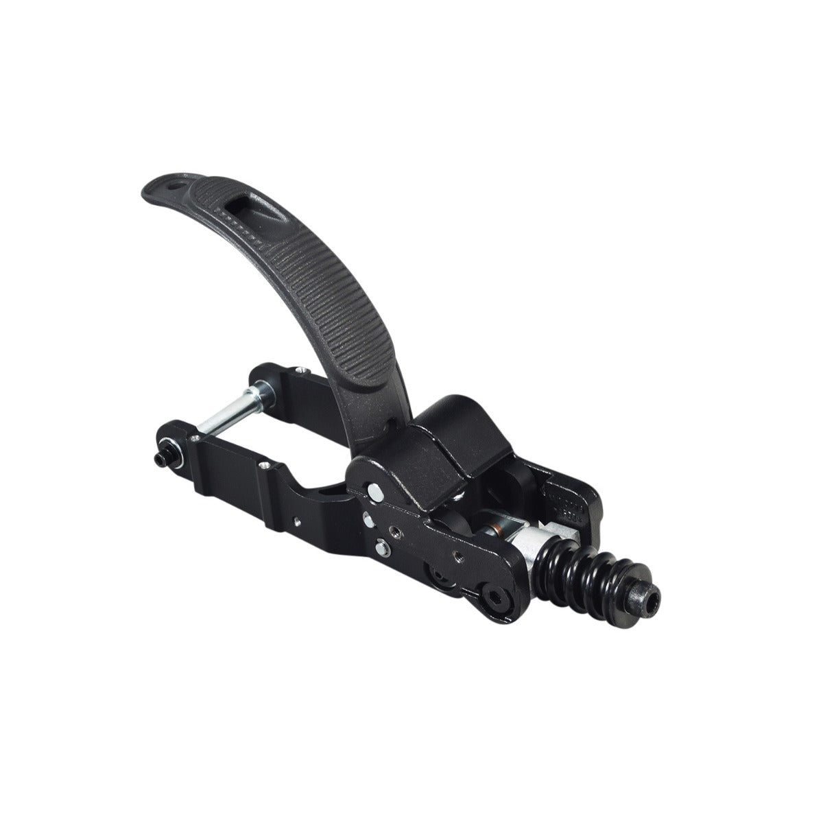 Rear Fork Assembly for the Ninebot ES2 Electric Scooter, featuring a robust black handle, integrated rear foot brake, and rear shock, designed to attach the rear wheel securely to the scooter.