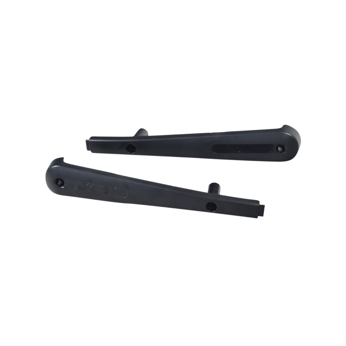 Deck Bumper Kit for the Ninebot ES1/ES1L Electric Scooter (Black) featuring a pair of black plastic handles, predrilled mounting holes, and a matte finish for easy installation.